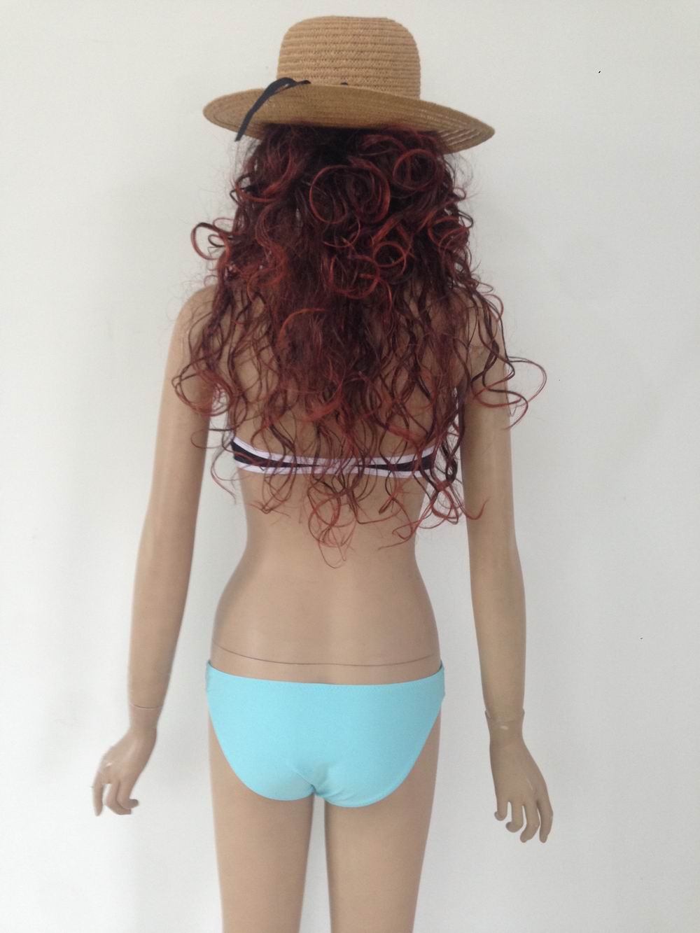 F4378-4 sexy strapless zip up low rise bikini set